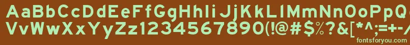 Czcionka Freewaygothic – zielone czcionki na brązowym tle