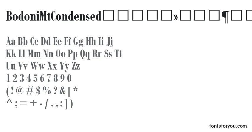 BodoniMtCondensedРџРѕР»СѓР¶РёСЂРЅС‹Р№ Font – alphabet, numbers, special characters