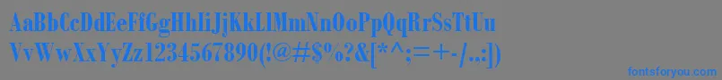 BodoniMtCondensedРџРѕР»СѓР¶РёСЂРЅС‹Р№ Font – Blue Fonts on Gray Background