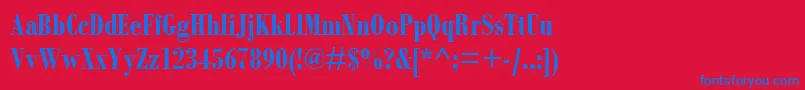 BodoniMtCondensedРџРѕР»СѓР¶РёСЂРЅС‹Р№ Font – Blue Fonts on Red Background