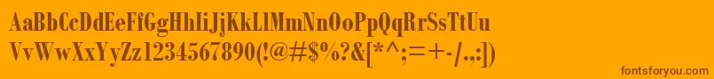 Saiba mais sobre a fonte BodoniMtCondensedПолужирный Fonte BodoniMtCondensedПолужирный – fontes marrons em um fundo laranja