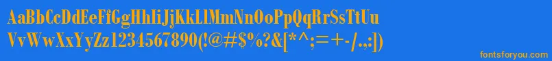 フォントBodoniMtCondensedРџРѕР»СѓР¶РёСЂРЅС‹Р№ – オレンジ色の文字が青い背景にあります。