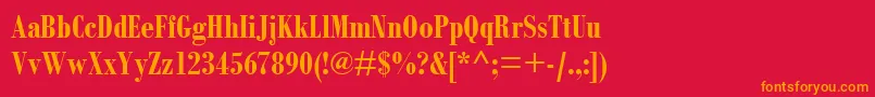 BodoniMtCondensedРџРѕР»СѓР¶РёСЂРЅС‹Р№ Font – Orange Fonts on Red Background