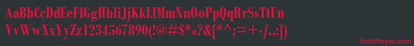 BodoniMtCondensedРџРѕР»СѓР¶РёСЂРЅС‹Р№ Font – Red Fonts on Black Background
