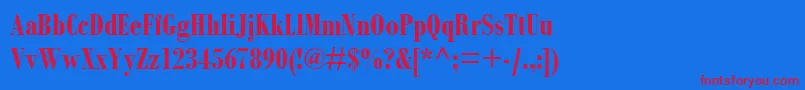 フォントBodoniMtCondensedРџРѕР»СѓР¶РёСЂРЅС‹Р№ – 赤い文字の青い背景