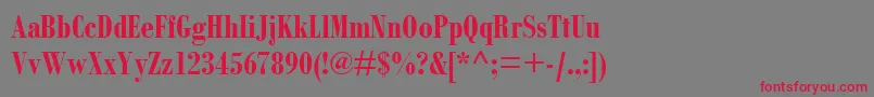 BodoniMtCondensedРџРѕР»СѓР¶РёСЂРЅС‹Р№ Font – Red Fonts on Gray Background