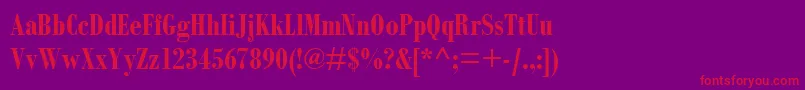 BodoniMtCondensedРџРѕР»СѓР¶РёСЂРЅС‹Р№ Font – Red Fonts on Purple Background