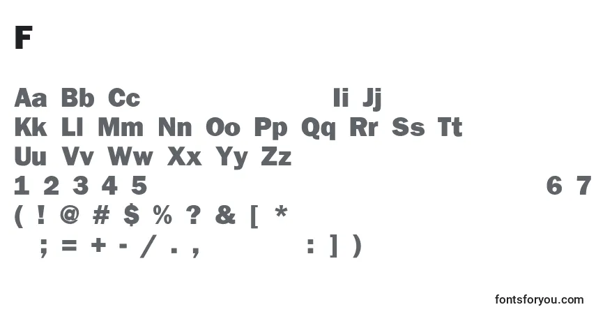 Schriftart Franklingothhvy – Alphabet, Zahlen, spezielle Symbole