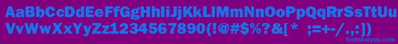 Franklingothhvy Font – Blue Fonts on Purple Background