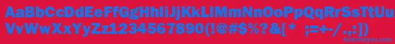 Franklingothhvy Font – Blue Fonts on Red Background