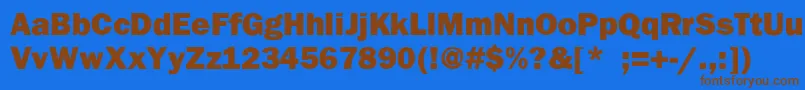 Franklingothhvy Font – Brown Fonts on Blue Background