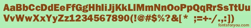 Franklingothhvy Font – Brown Fonts on Green Background