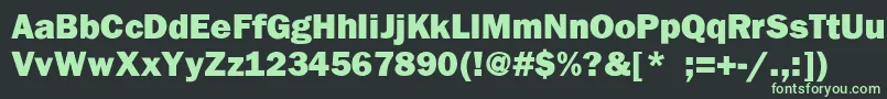 Franklingothhvy Font – Green Fonts on Black Background