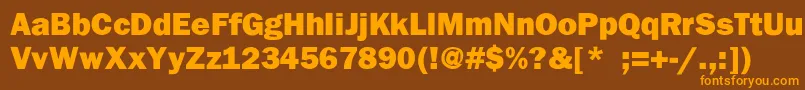 Franklingothhvy Font – Orange Fonts on Brown Background