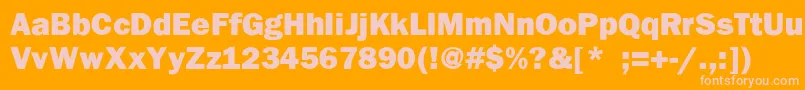 Franklingothhvy Font – Pink Fonts on Orange Background
