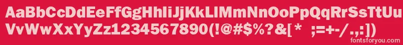 Franklingothhvy Font – Pink Fonts on Red Background