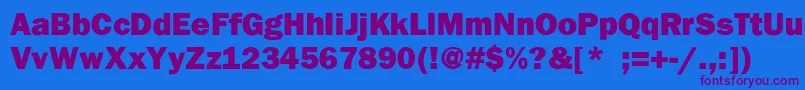 Franklingothhvy Font – Purple Fonts on Blue Background