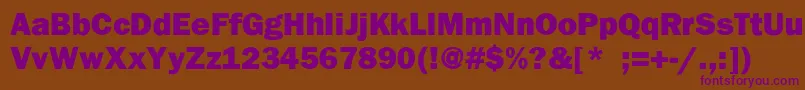 Franklingothhvy Font – Purple Fonts on Brown Background