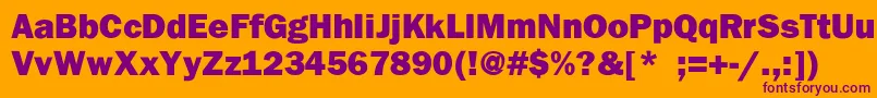 Franklingothhvy Font – Purple Fonts on Orange Background
