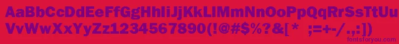 Franklingothhvy Font – Purple Fonts on Red Background