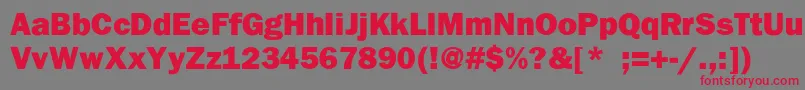 Franklingothhvy Font – Red Fonts on Gray Background