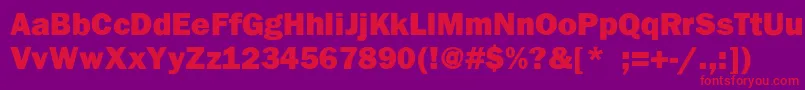 Franklingothhvy Font – Red Fonts on Purple Background