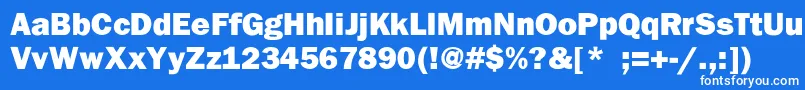 Franklingothhvy Font – White Fonts on Blue Background