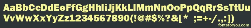 Franklingothhvy Font – Yellow Fonts on Black Background