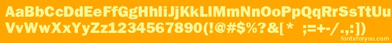 Franklingothhvy Font – Yellow Fonts on Orange Background
