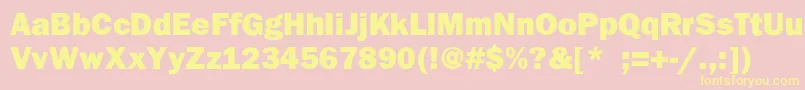 Franklingothhvy Font – Yellow Fonts on Pink Background