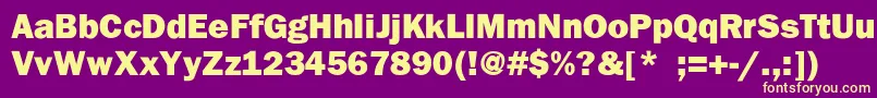 Franklingothhvy Font – Yellow Fonts on Purple Background