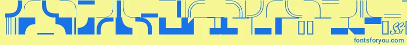 Fonte Infractionssk – fontes azuis em um fundo amarelo