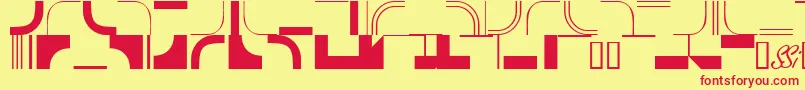 フォントInfractionssk – 赤い文字の黄色い背景