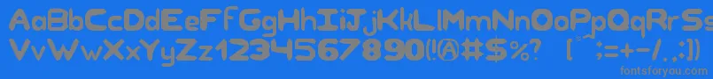 フォントUnknownregularity – 青い背景に灰色の文字