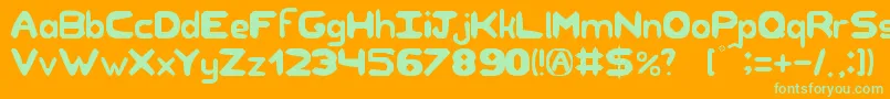 Unknownregularity Font – Green Fonts on Orange Background