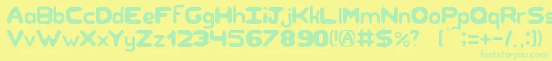 Unknownregularity Font – Green Fonts on Yellow Background