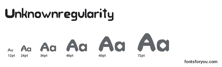 Tamanhos de fonte Unknownregularity