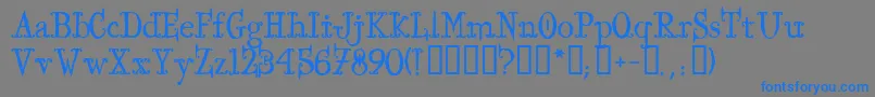 IronworksTM Font – Blue Fonts on Gray Background
