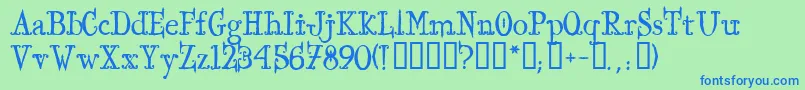 IronworksTM Font – Blue Fonts on Green Background