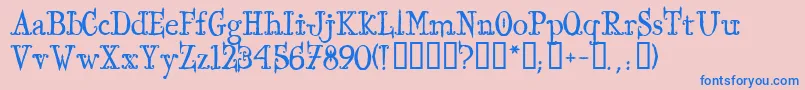 IronworksTM Font – Blue Fonts on Pink Background