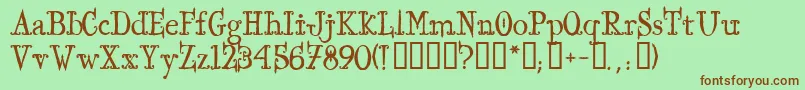 IronworksTM Font – Brown Fonts on Green Background
