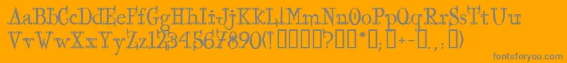 Weitere Informationen zur IronworksTM-Schriftart IronworksTM-Schriftart – Graue Schriften auf orangefarbenem Hintergrund