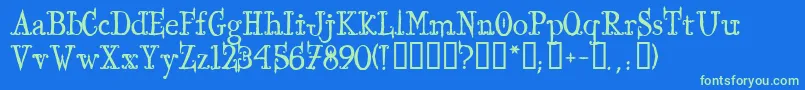 IronworksTM Font – Green Fonts on Blue Background