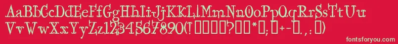 IronworksTM Font – Green Fonts on Red Background