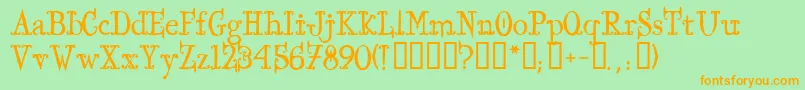 IronworksTM Font – Orange Fonts on Green Background