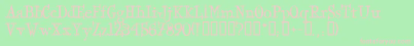 IronworksTM Font – Pink Fonts on Green Background
