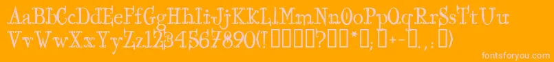 IronworksTM Font – Pink Fonts on Orange Background