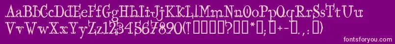 IronworksTM Font – Pink Fonts on Purple Background
