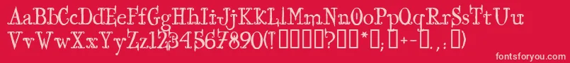 IronworksTM-Schriftart – Rosa Schriften auf rotem Hintergrund