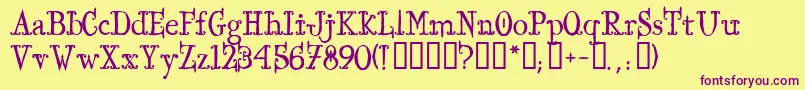 IronworksTM Font – Purple Fonts on Yellow Background